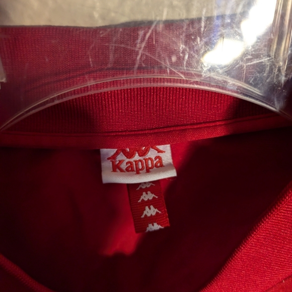 Kappa Red Track Jacket with Signature Striped Sleeves size large - Picture 6 of 8